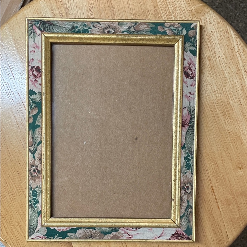 Floral Gold and Green Picture Frame